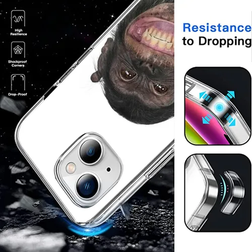 Vista 3 de Funda compatible con iPhone 15, divertida funda protectora de TPU a prueba de golpes para niñas y mujeres
