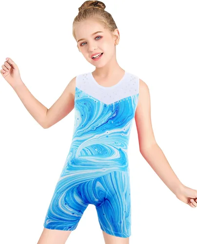 Vista 3 de Leotardos de gimnasia para niñas, mallas de baile para niñas pequeñas, ropa de baile atlética y brillante con diseño de sirena, unicornio