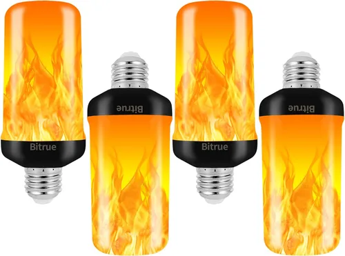 Vista 9 de Bitrue Bombillas LED de Llama, Bombillas de Efecto de Llama Azul de 4 Modos, Bombilla de Luz de Fuego Base E26 con Sensor de Gravedad, Bombillas