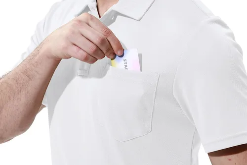 Vista 5 de YSENTO Camisas polo de manga corta con cuello y bolsillo para hombre