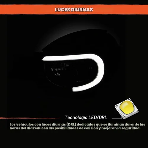 Vista 4 de AKKON - Para Subaru Impreza Outback/RS/TS/WRX (tipo halógeno) LED DRL negro 2002 2003 par de faros delanteros