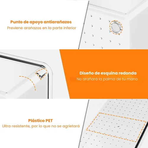 Vista 4 de Criusia Juego de 6 organizadores de cajones transparentes de gran tamaño, acrílico, antideslizante, no se agrieta, bandeja de almacenamiento