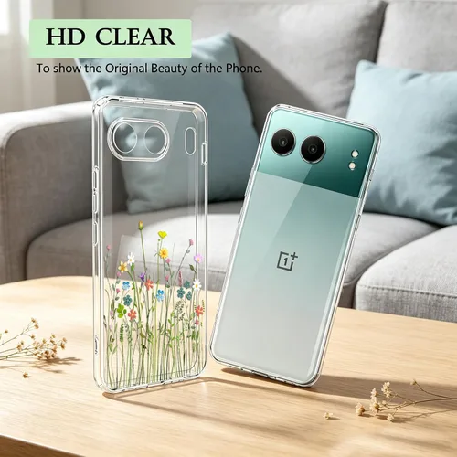 Vista 3 de Unov Funda para OnePlus Nord 4 5G, ramo de flores Patrón en relieve transparente, antideslizante, protector delgado a prueba de golpes, TPU