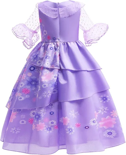Vista 6 de PURFEEL Vestido mágico de fiesta de disfraces de Halloween para niñas de Isabella