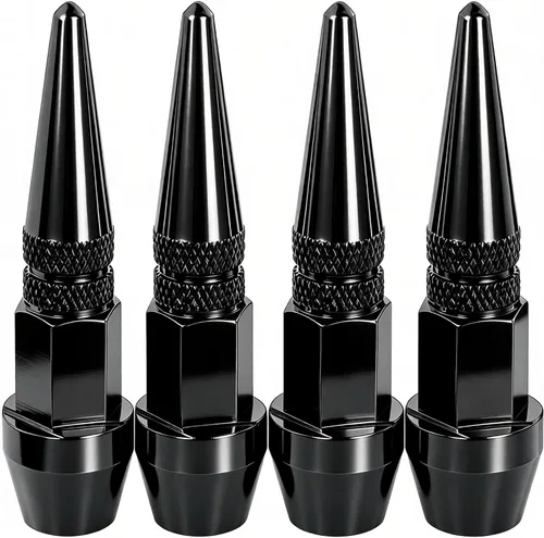 Vista 4 de Lunsom Cubierta de metal para válvulas de neumáticos, tapas de vástago de válvula de espiga, cubiertas de presión de neumáticos, accesorios