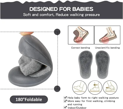 Vista 5 de SEBELLST Zapatos de calcetín para bebés y niños pequeños, suela de goma de animales, antideslizantes, para interiores, para el primer piso, suela