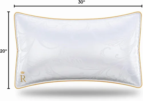Vista 10 de Royal Therapy Juego de 2 almohadas tamaño Queen – Almohadas, almohada de dormir de lado – Almohada de plumón alternativa ajustable, almohadas