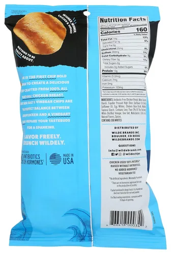 Vista 2 de Wilde Brands - Chips de pollo con vinagre de sal marina, 2.25 onzas (paquete de 2)