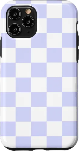 Vista 27 de Funda blanca moderna con patrón de cuadros para iPhone 16 lavanda y morado