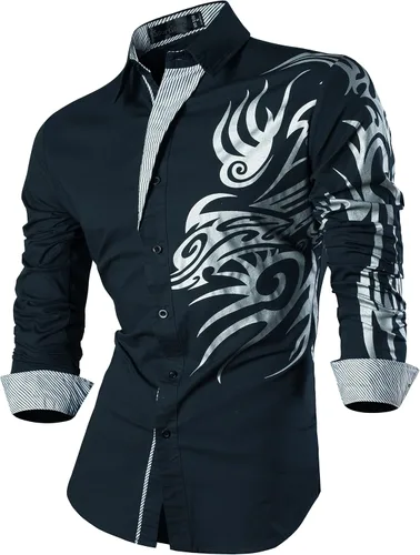 Vista 164 de JZS041, camisa de vestir de manga larga para hombre