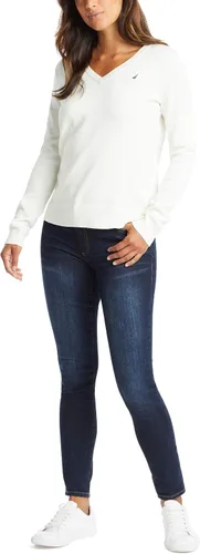 Vista 2 de Nautica Efortless J-Class - Suéter de manga larga con cuello en V para mujer 100 algodón