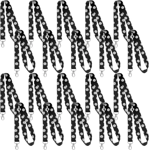 Vista 7 de Highergo 20 cordones de fútbol, sóftbol, baloncesto, fútbol, llaveros para identificación, cartera, tarjetero, soporte para llaves, cordones
