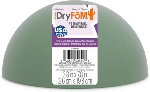 Vista 9 de FloraCraft Floral Desert DryFōM Media bola 3.8 pulgadas x 7.8 pulgadas verde