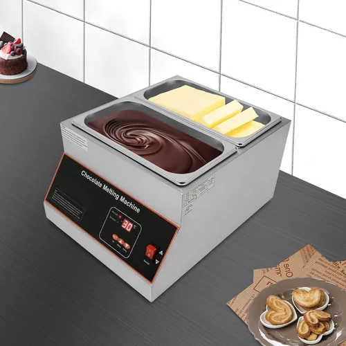 Vista 9 de 2 Pot Commercial Chocolate Melting Pot, 12 KG/26.4 LBS Chocolate Melting Pot with 32-203°F Temperature Adjustable Electric Chocolate Melter with Lid