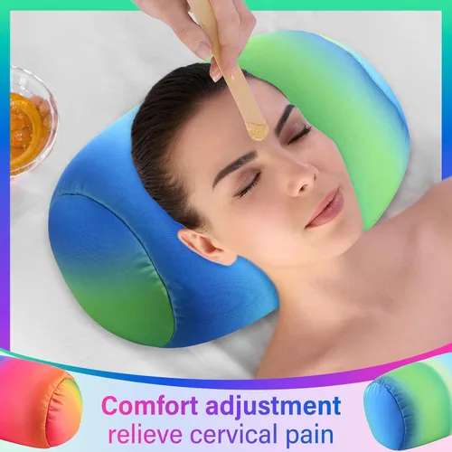 Vista 5 de Barydat 2 almohadas de microcuentas de microcuentas para el cuello de 11.4 x 6.3 pulgadas, soporte corporal, almohada cilíndrica de microcuentas