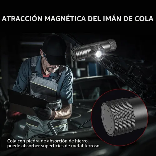 Vista 6 de Linterna frontal recargable, linternas frontales súper brillantes y con zoom, IPX6 resistente al agua, linterna frontal LED recargable con 6 modos