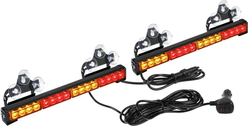 Vista 12 de ASPL - Barra de luz LED intermitente de emergencia de 2 x 16.8 pulgadas, para asesor de tráfico. Barra de luz estroboscópica de 32 LED con 26 Ámbar