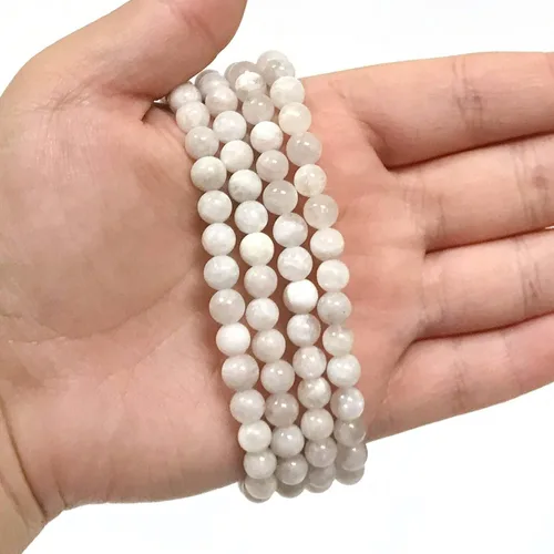 Vista 608 de Gem Avenue Handmade Round Bead Stretch Bracelet Unisex Natural Stone Beaded Jewelry for Men & Women, Elastic Wristband for Daily Wear