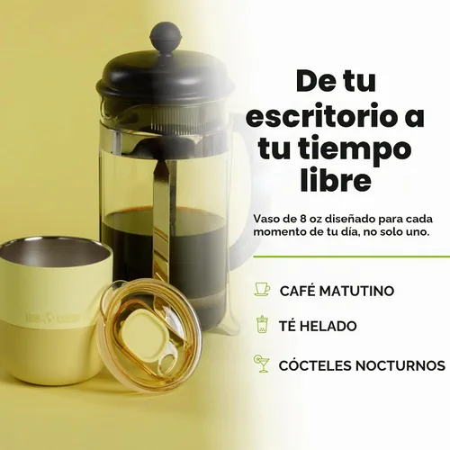 Vista 3 de Klean Kanteen Vaso de 8 oz Rise Lowball - Vaso aislado de acero inoxidable con tapa deslizante a prueba de salpicaduras, aislamiento al vacío