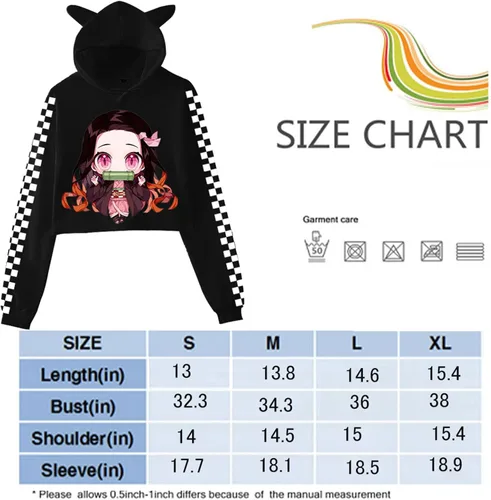 Vista 3 de Girls Anime Hoodie Cosplay Cute Cat Ears Novelty Cropped Sweatshirt