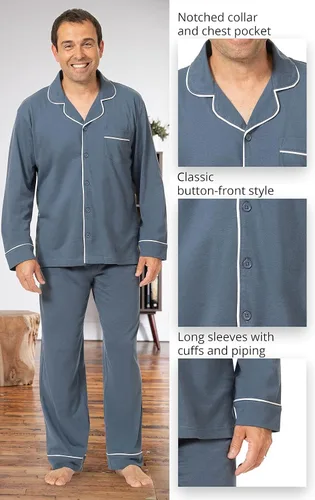 Vista 4 de PajamaGram Pajamas For Men - Mens PJs Sets, Classic, 100% Cotton