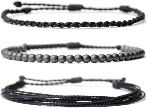 Vista 70 de Pulsera curativa hecha a mano con cuentas de piedra natural, regalo para hombres, pulsera de cuerda ajustable