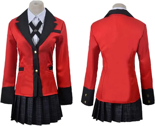 Vista 2 de Wellcalmly Jabami Yumeko Disfraz de cosplay Yomoduki Runa Uniforme Escolar, Conjunto completo