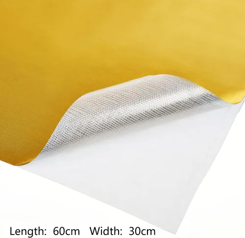 Vista 2 de BBTO Cinta de protección contra el calor con respaldo adhesivo, protector térmico de fibra de vidrio aluminizada, barrera de protección contra
