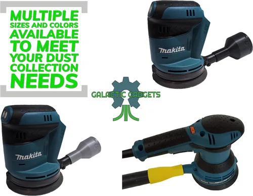 Vista 2 de Adaptador de vacío para lijadoras Makita - Varios tamaños - Colección de polvo - Galactic Gadgets (1-1/4 gris)