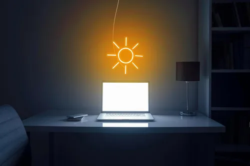 Vista 5 de AdvPro Muestra brillante del neón del silicón LED de la flexión de la decoración del sitio del sol - azul - st16s33-fnu0012-b