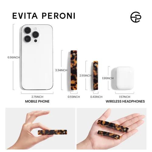 Vista 4 de EVITA PERONI Pasadores de pelo francés para mujer, pinzas antideslizantes de tamaño medio para cabello grueso y fino, clip de acetato extraíble