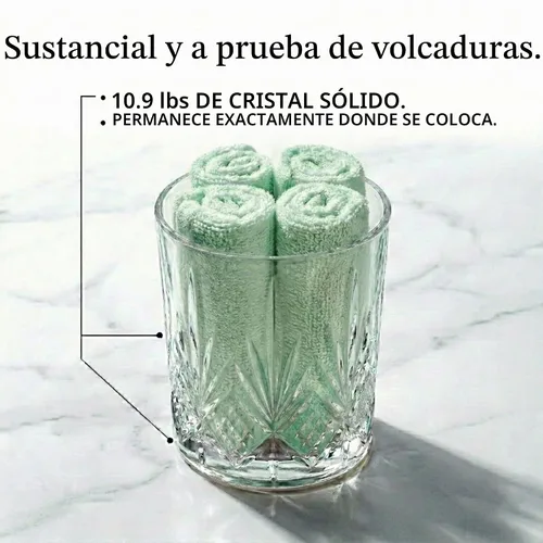 Vista 4 de Godinger Cubo de basura de cristal para baño de Dublín