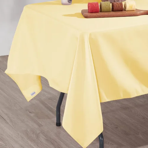 Vista 5 de Mantel rectangular – 60 x 84 pulgadas, color champán, mantel rectangular de poliéster lavable para mesa de 4 pies, resistente a las manchas y a