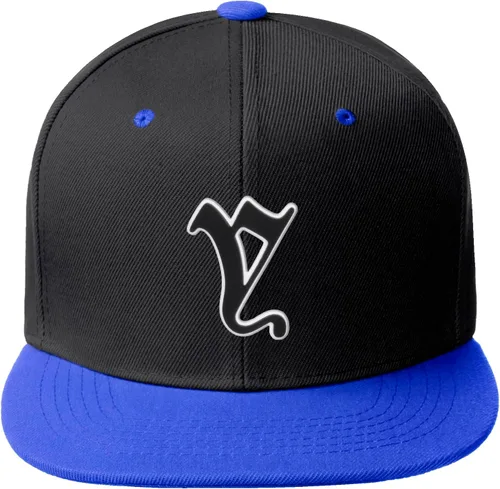 Vista 1349 de Daxton Gorra clásica con visera de billete plano con letras del alfabeto inglés antiguo de la A a la Z