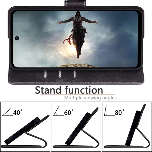 Vista 6 de SUANPOT Funda tipo cartera para Google Pixel 7 Pro 5G con bloqueo RFID, tarjetero de crédito, funda protectora de piel sintética con tapa para Negro