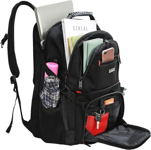 Vista 2 de Mochila para computadora portátil de 19 pulgadas Bolsa de computadora 50 L Mochila de viaje grande con puerto de carga USB