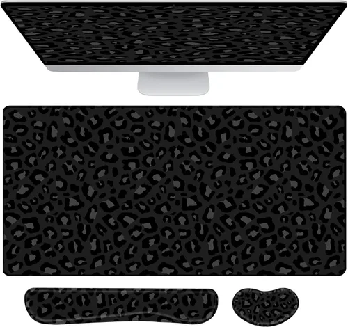 Vista 9 de Juego de 3 Alfombrillas Grandes para Mouse Gaming, Soporte para Reposamuñecas de Mouse y Teclado, Alfombrilla Extendida para Mouse de Laptop