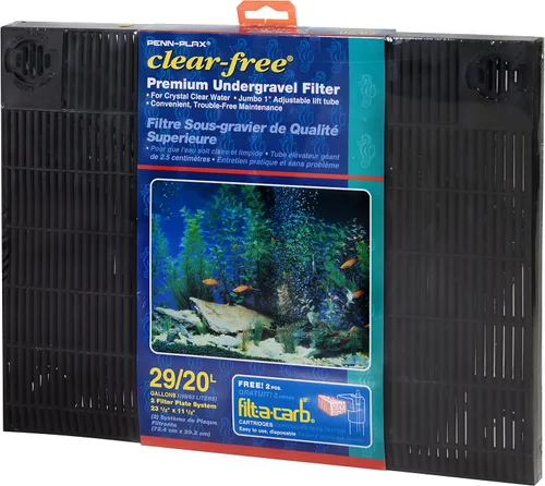 Vista 6 de Penn-Plax Filtro de acuario Undergravel para tanques de 10 galones, dos placas de 9.5 x 9.5 pulgadas, sistema debajo de grava para agua limpia