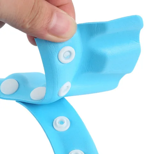 Vista 3 de Gorro de baño con protección de baño con champú y visera ajustable para niños pequeños, bebés, niños, juego de 3