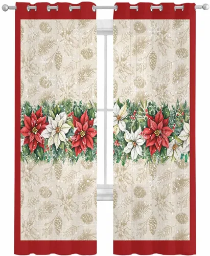 Vista 2 de Cortinas traslúcidas de invierno de 84 pulgadas de largo, juego de 2 paneles de cortinas para cocina, dormitorio, sala de estar, puerta, pasillo