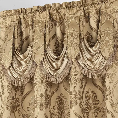 Vista 2 de Colección Americana Juego de cortinas de 4 piezas con cenefa adjunta y transparente con 2 alzapaños incluidos.