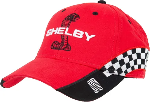 Vista 4 de Shelby Snake Red - Gorra de carrera a cuadros Producto oficial Shelby Ajustable, talla única, Rojo