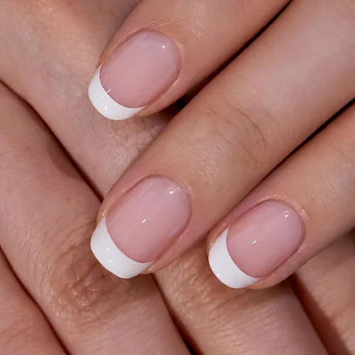 Vista 43 de CurvLife Uñas a presión de almendras medianas, color blanco lechoso A9 - Susurro de crema