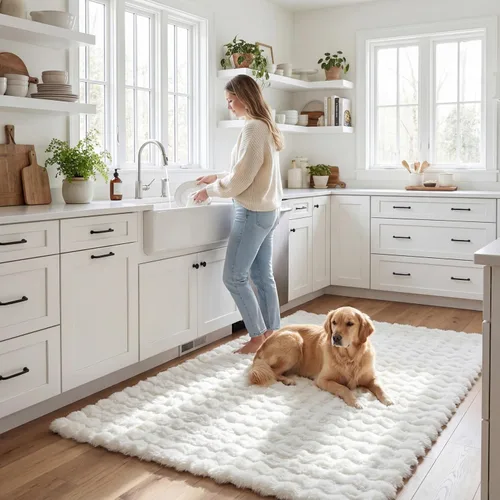 Vista 9 de nuLOOM Jeni Off White Checkered Washable Area Rug, 8' x 10