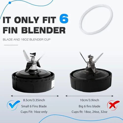Vista 2 de Junta de sellado de licuadora para piezas de repuesto de licuadora Ninja, juntas de goma de 3.2 pulgadas, junta tórica para 6 aletas, accesorios