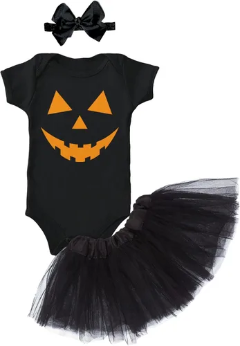 Vista 20 de Tcombo Pumpkin Face - Body Jack O' Lantern Naranja - Cara de calabaza negra