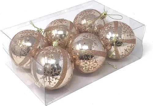 Vista 7 de Allgala - Paquete de 6 bolas para decorar el árbol de Navidad, 3" con lujosa decoración con brillantina (negro)