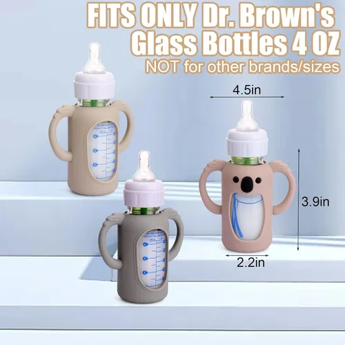Vista 2 de Paquete de 3 fundas de silicona para botellas de vidrio Dr. Brown's de 4