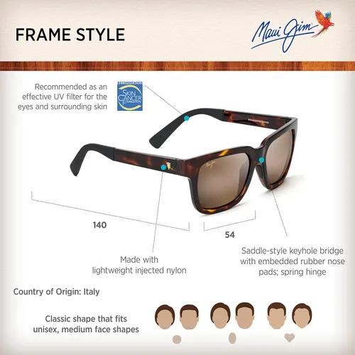 Vista 6 de Maui Jim Gafas de sol clásicas polarizadas Mongoose para hombre y mujer
