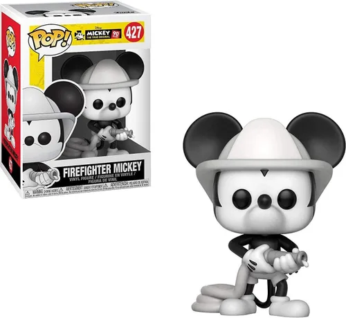 Vista 2 de Disney: Mickey 90 aniversario - Firefighter Mickey Funko Pop! Figura de vinilo (incluye funda protectora compatible con Pop Box)